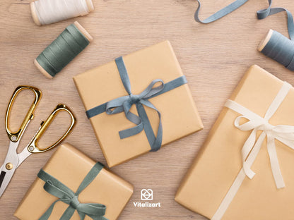 Velvet Ribbon Dusty Green Blue 3/8" x 15 Yd Fabric Trim 3 Rolls * 5 Yd for Christmas Wreath Decoration Craft Ornaments Gift Wrapping Bows