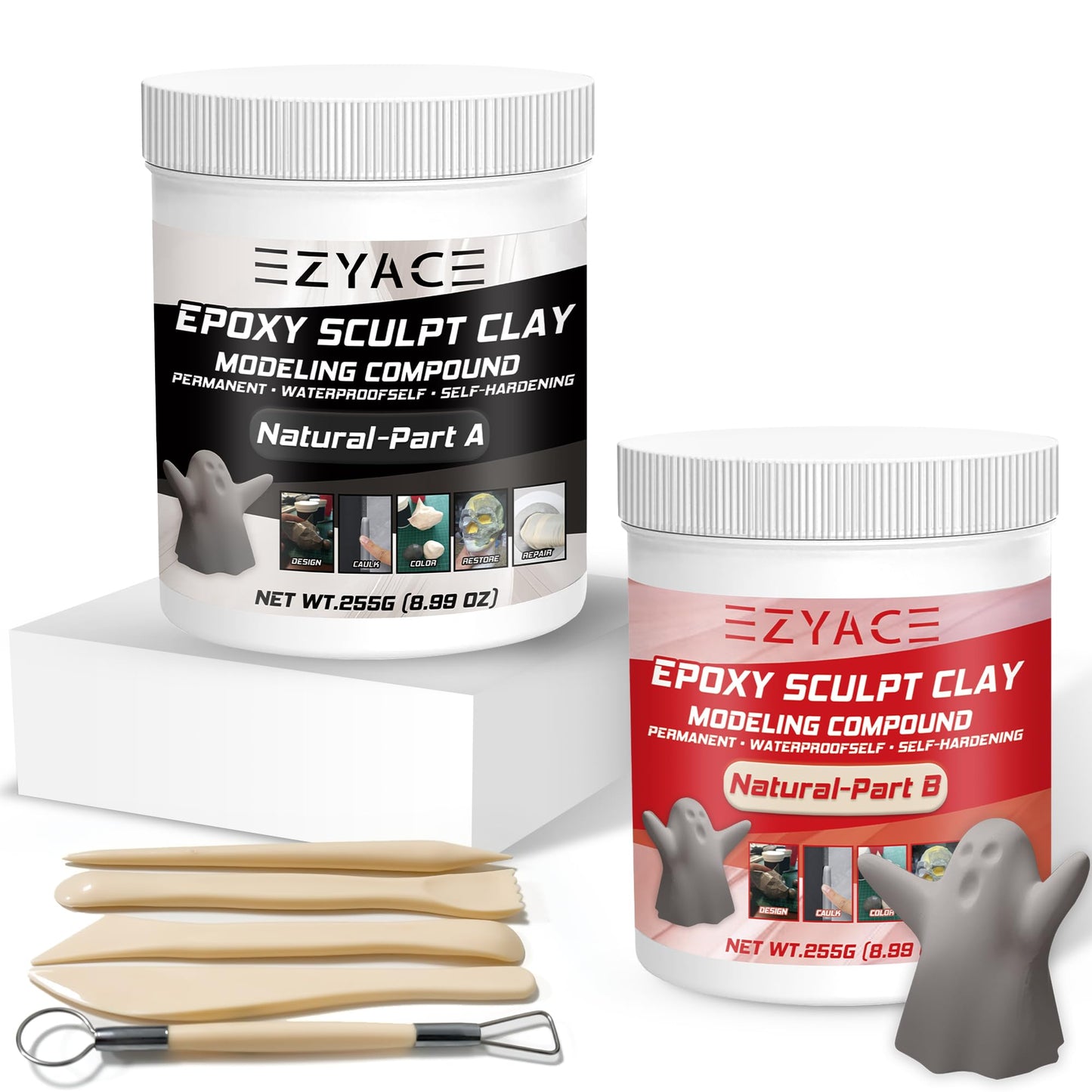 Epoxy Clay, Magic Epoxy Sculpt Clay, 2 Part Modeling Compound (A & B) of Magic Sculpt Epoxys Clays for Sculpting, Modeling, Building and Repairing, Epoxy Putty, Natural, 1 Pound