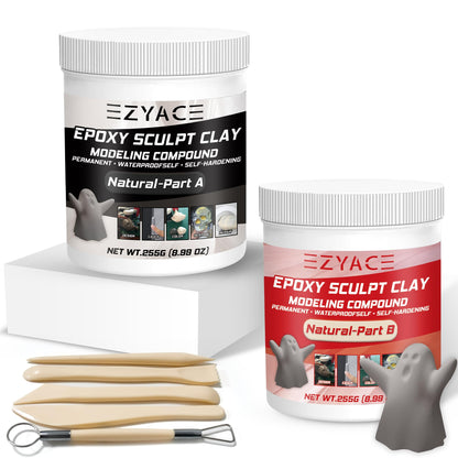 Epoxy Clay, Magic Epoxy Sculpt Clay, 2 Part Modeling Compound (A & B) of Magic Sculpt Epoxys Clays for Sculpting, Modeling, Building and Repairing, Epoxy Putty, Natural, 1 Pound