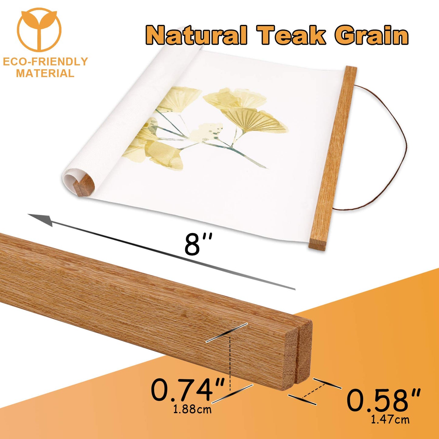 2 Pack Magnetic Poster Hanger Frame, 8x10 8x12 8x20 Poster Frames Wood Wooden Magnet Hanging Kit for Walls Print Poster Canvas Artwork Diamond Painting