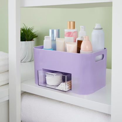 Bliss Lilac Purple Makeup Organizer for Countertop, Divided Bathroom Organizer & Storage Drawer, Makeup Brush Holder, Cosmetic & Nail Polish Organizer, Made in USA