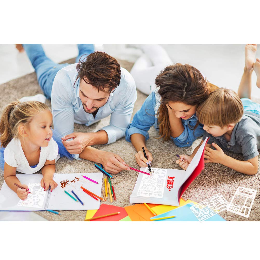 30 PCS Journal Stencils, Planner Stencils for Junk Journal Notebook Diary Scrapbook DIY Drawing Template Journal Stencil 4x7 Inch