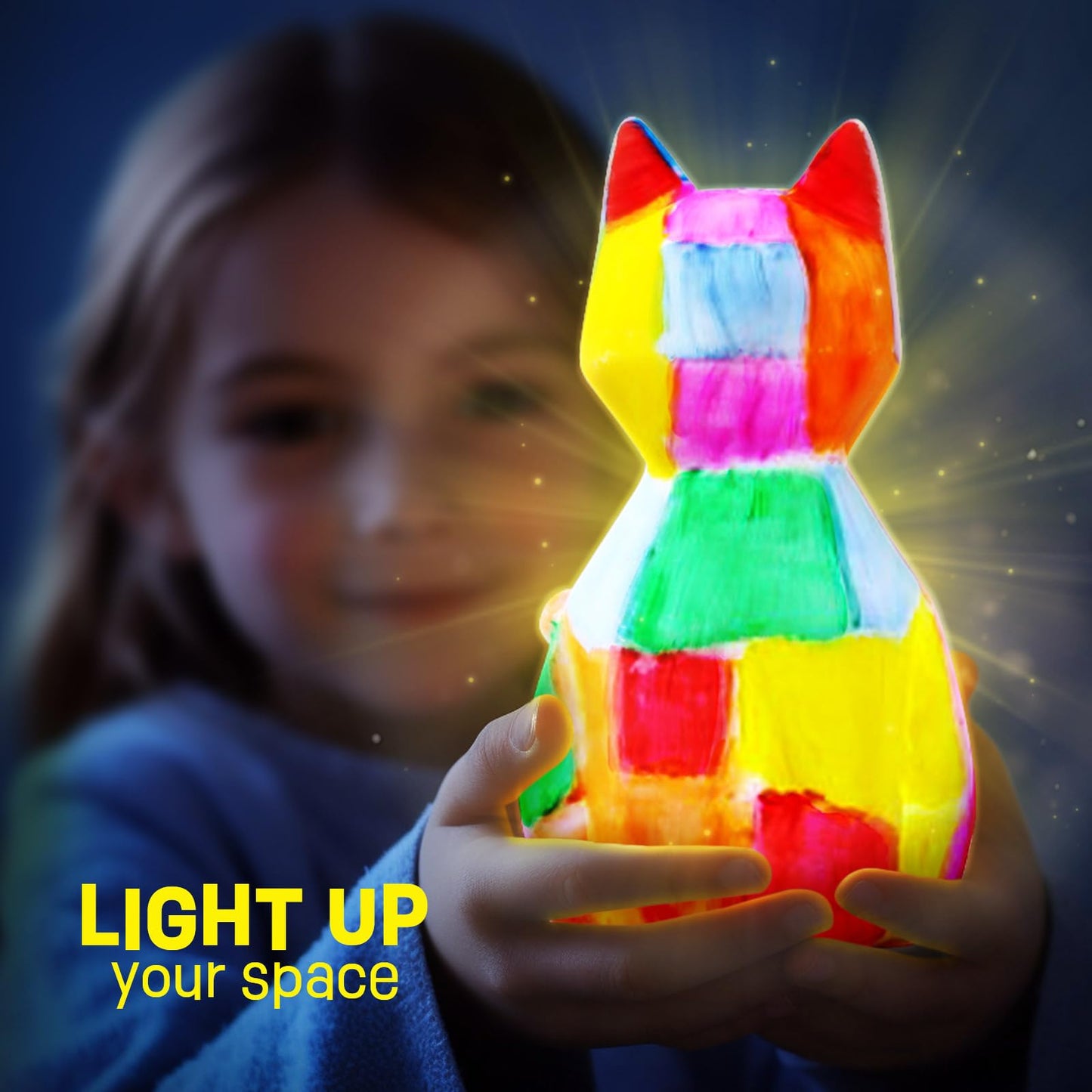 Paint Your Own Cat Lamp Kit, Art Supplies Arts & Crafts Kits, Painting kit for Kids 6-12, Arts and Crafts for Kids Ages 8-12, Toys Girls Boy Birthday Easter Gift Ages 3 4 5 6 7 8 9 10 11 12+