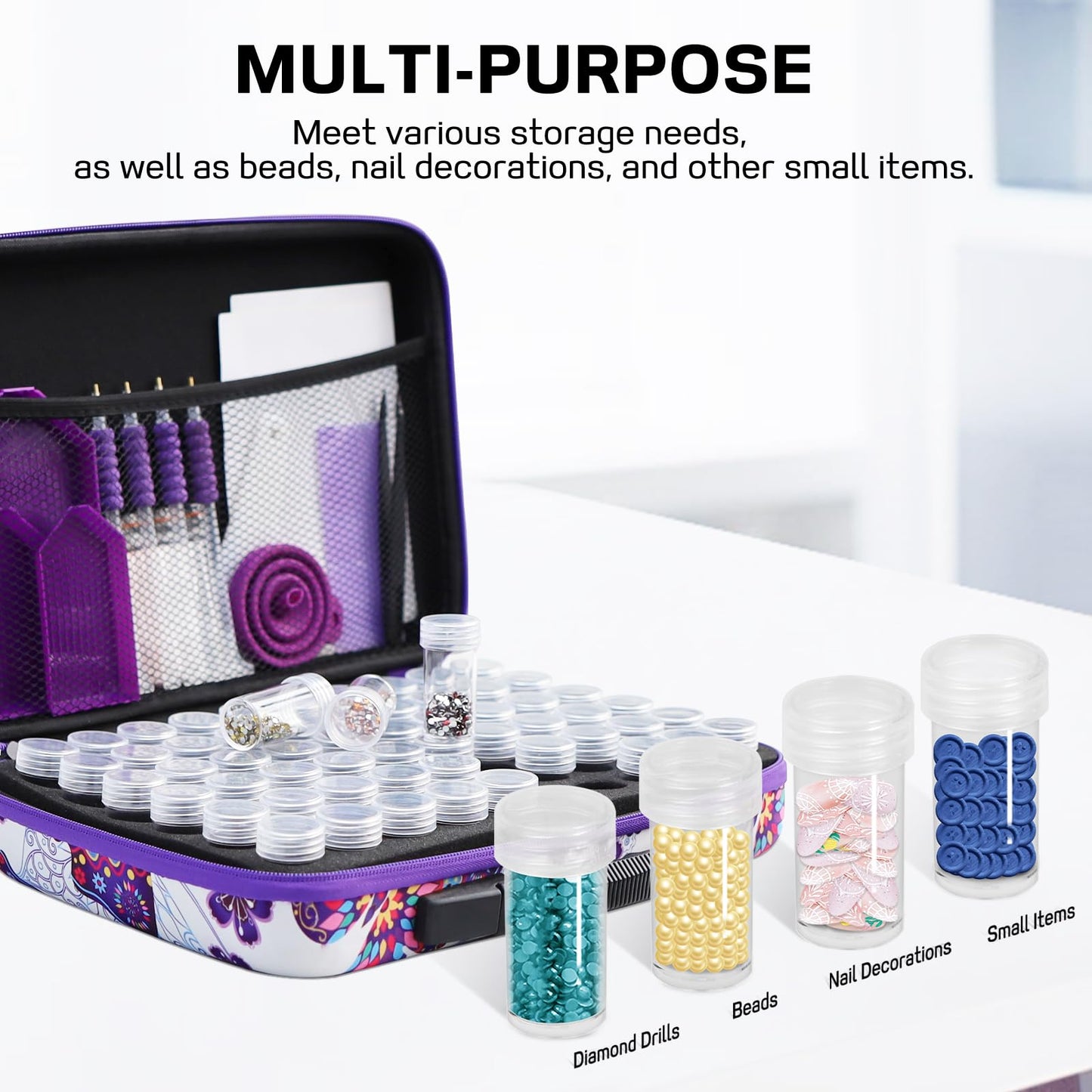 Diamond Painting Storage Case,60 Slots Diamond Art Kits with Accessories for Craft Jewelry Beads Organizer Boxes