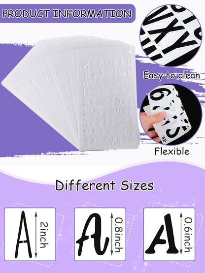 30 Pieces Letter Stencils for Painting 4 x 7 Inch Alphabet Reusable Plastic Numbers Font Templates for Journal Notebook, Diary, Scrapbook Decor Supplies
