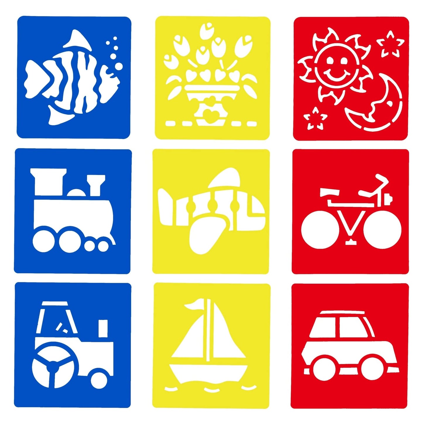 54 Pack Drawing Stencils, Hollow Out Drawing Templates, Plastic Animal Stencils for Craft Projects (5.6 x 6 in)