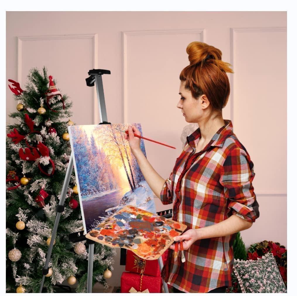 Art Easel Stand for Painting and Sign - RRFTOK Aluminum 66 Inch Metal Tripod Adjustable Portable Easels for Display - Canvas Stand for Table Top Floor Drawing for Artists Adult Holder or Teen
