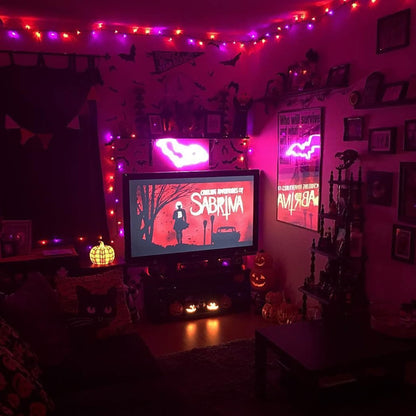 Purple and Orange Halloween Lights, 20FT 100 Count Incandescent Mini String Lights, Waterproof Halloween Decorations for Outdoor Indoor Patio Home Party Garden Yard Decor