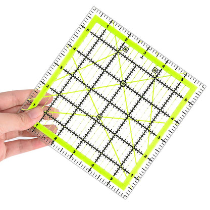 Quilting Ruler (6"X6") 1 Pack, Square Quilting Rulers Fabric Cutting Ruler Acrylic Quilters Rulers Clear Mark for Easy Precision Cutting and Crafts Quilting and Sewing