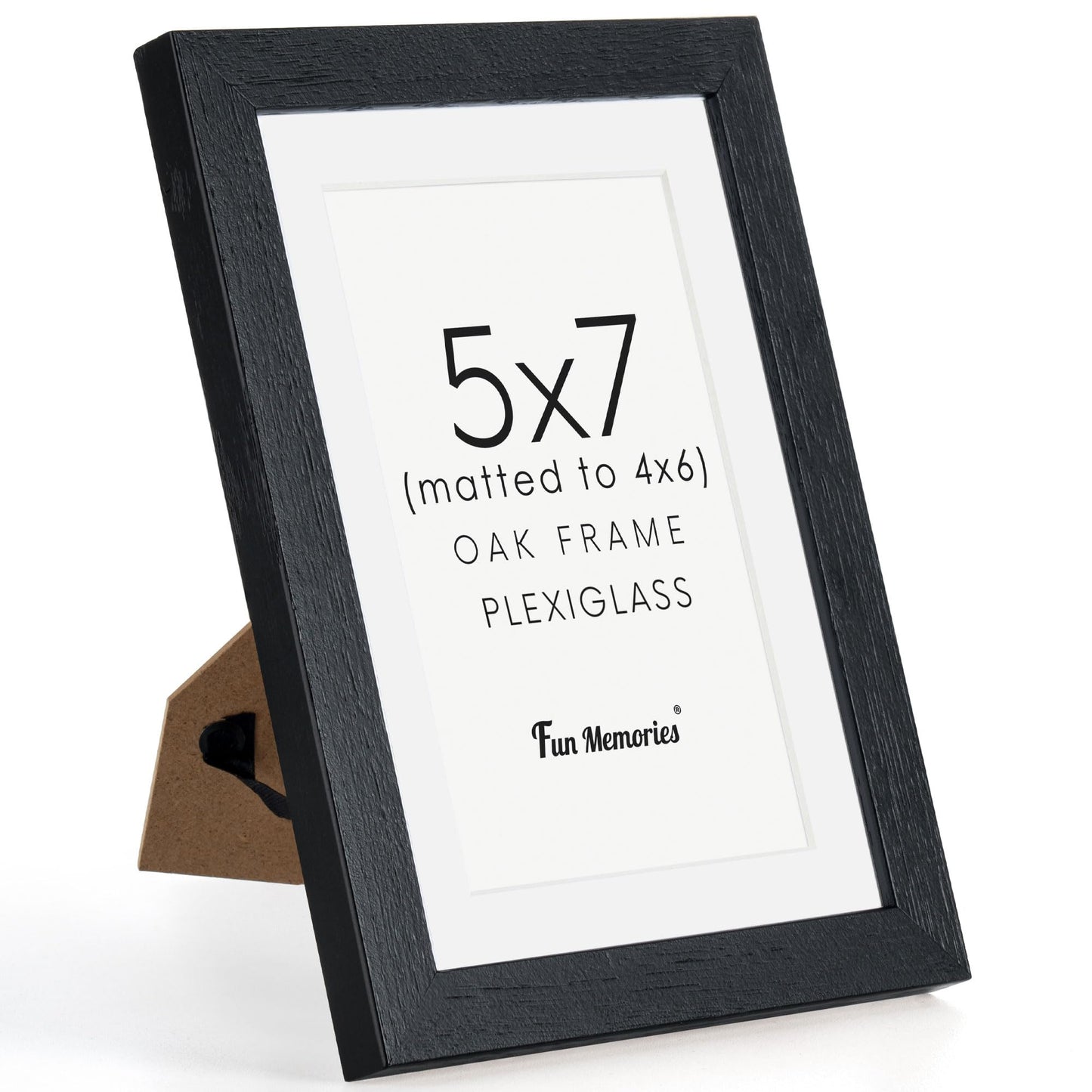 5x7 Black Picture Frame, 5 x 7 Photo Frame, Solid Oak Wood Frame 5 by 7 Frames, 5"x7" Picture Frame with Stand for Tabletop Display, 5x7 Frame Matted to 4x6, Black Frame 5x7, 1 Pack