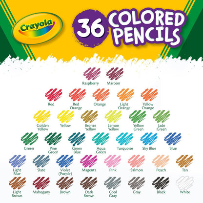 Colored Pencils (36ct), Kids Pencils Set, Arts & Crafts Supplies, Coloring Book Pencils, Gifts for Kids & Toddlers, Ages 3+