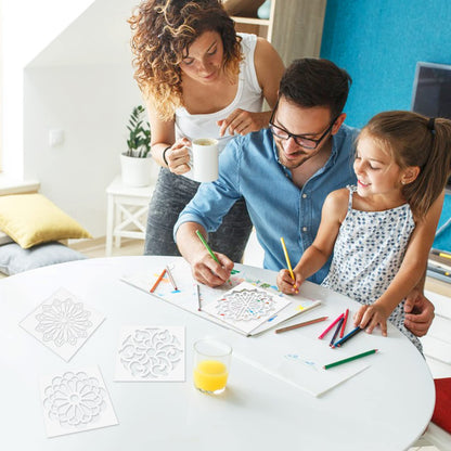 16 Pcs (6 x 6 Inch) Reusable Stencils, Mandala Stencils Mandala Dot Painting Templates Stencil for DIY Painting Art Scrapbook