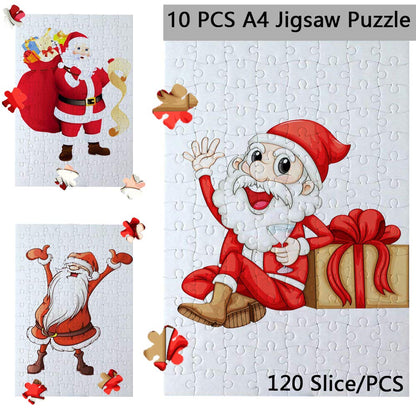 10 Sets Blank Sublimation A4 Jigsaw Puzzles with 120 Pieces - DIY Heat Press Transfer Crafts - Wholesale DIY Thermal Transfer Pearl Puzzles
