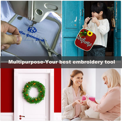 Square Embroidery Hoops, Cross Stitch Hoop and ABS Plastic Embroidery Hoops for Sewing, Needlework, Cross Stitch, Embroidery Projects (3PCS-3", 4.3", 6.5")