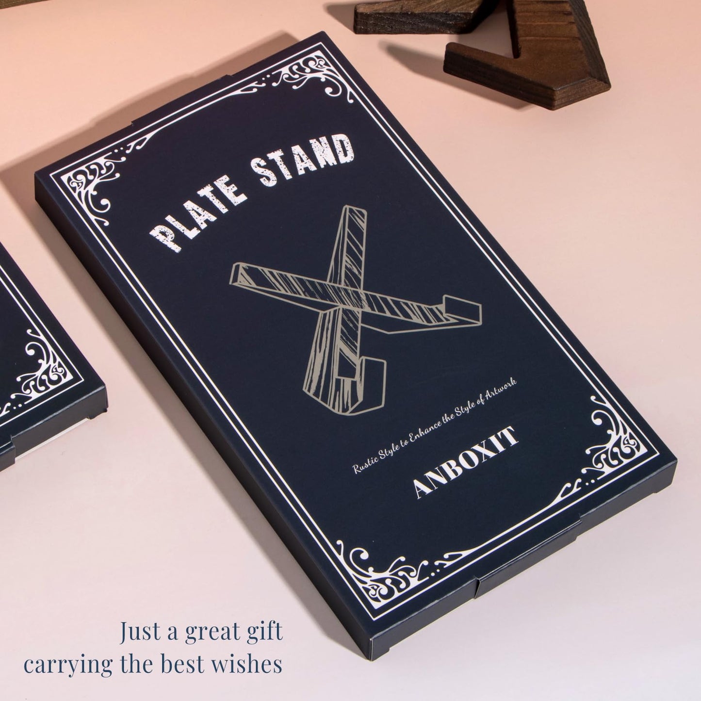 Plate Stand for Display - 6.5 Inch Plate Holder Display Stand, Wooden Picture Frame Holder, Decorative Table Top Easels