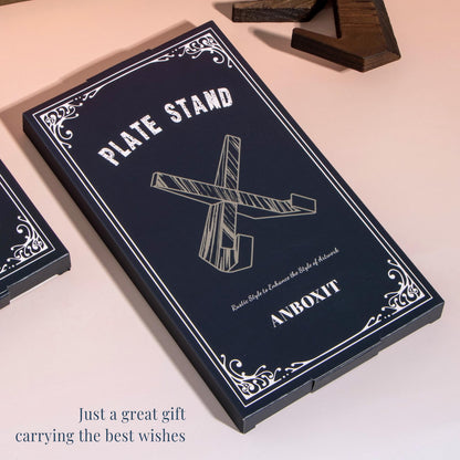 Plate Stand for Display - 6.5 Inch Plate Holder Display Stand, Wooden Picture Frame Holder, Decorative Table Top Easels