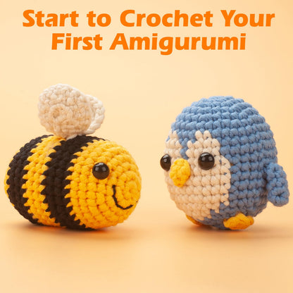 Beginners Crochet Yarn for Crocheting, Cotton Yarn for Crochet, 3 Pack×1.8 oz Amigurumi Yarn with Easy-to-See Stitches, Thick & Soft, Worsted Medium # 4 Yarn, Cotton-Nylon Blend-Orange/Green/Blue