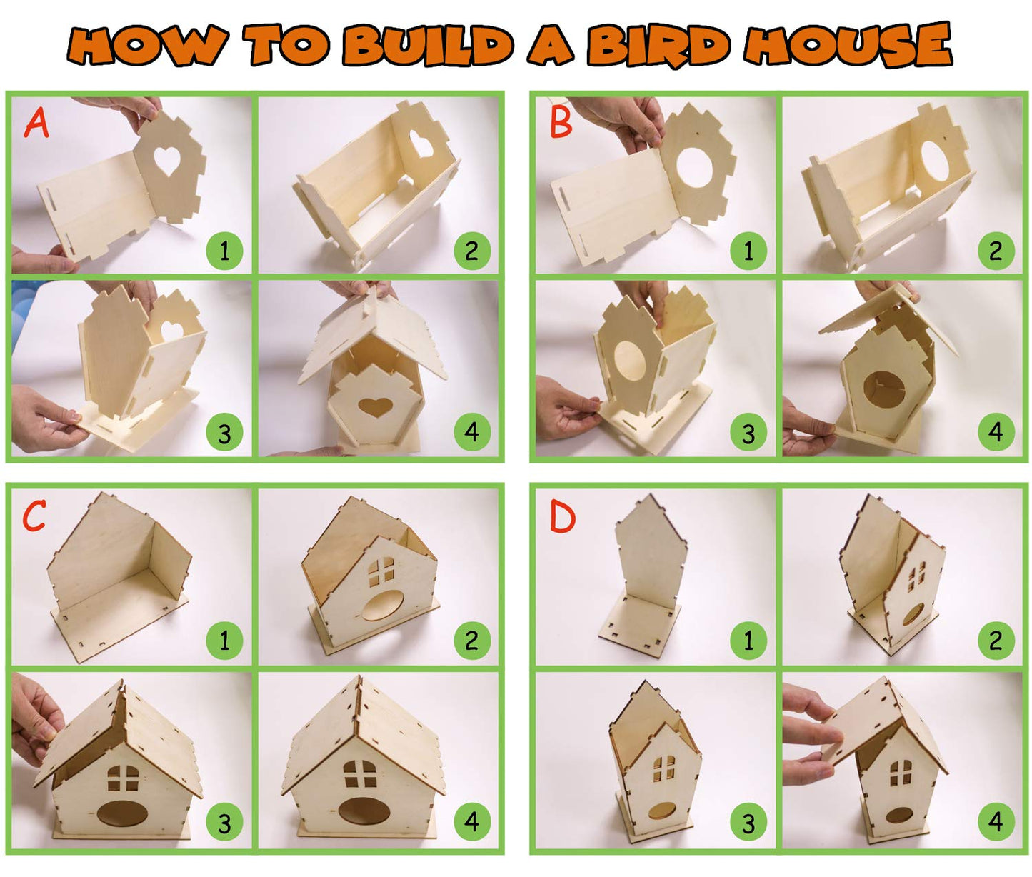 4 Pack Bird House Crafts for Kids Ages 5-8 8-12, Buildable DIY Birdhouse Kit for Children to Build, 3+ Summer Arts and Craft Projects with Paint, Boy Girl Gift Christmas