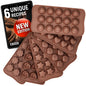 Chocolate Molds Silicone - Set of 6 (with Free Recipes eBook) - Non-Stick & Food Grade Candy Molds for Chocolate, Jelly Candies, Truffles, Bath Melts & Candles - Dishwasher Safe
