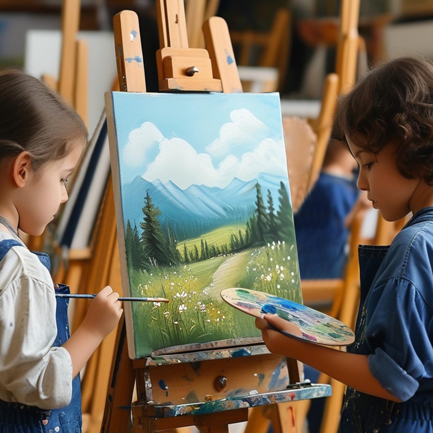 Canvas for Painting, 14 Pcs Muti Pack Stretched Painting Canvas, Blank Paint Canvas for Acrylic, Oil, Art Supplies for Artists, Adults 4x4,4x6, 5x7, 8x10,9x12, 11x14 Set of 14