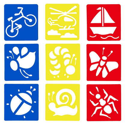 54 Pack Drawing Stencils, Hollow Out Drawing Templates, Plastic Animal Stencils for Craft Projects (5.6 x 6 in)