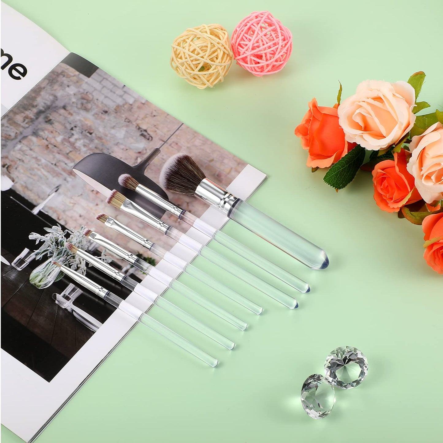 10 Pcs Food Safe Paint Brushes Fondant Tools for Cake Baking Chocolate Sugar Cookie Decoration Cake Brushes for Luster Dust Pastry Decorating Supplies with Fondant and Gum Paste Tool(Clear)