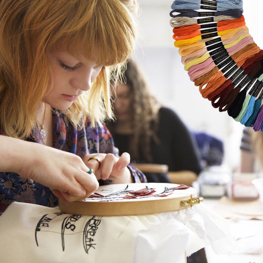 Embroidery Floss Friendship Bracelet String Cross Stitch Threads with DMC Color Numbers, 6 Strands 8.75 Yard (200 skeins)