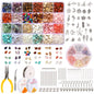 Crystal Beads for Jewelry Making, 2800PCS Natural Crystal Bead Gemstone Chip Beads for Earring Ring Making Kit with Spacer Beads Earring Hooks Pendants Charms Wire String for DIY Bracelets Beading Kit