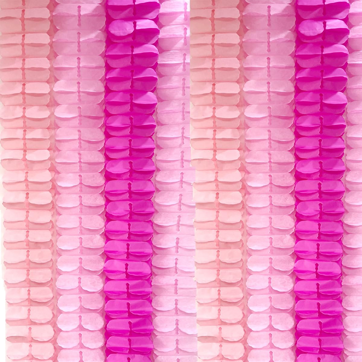 10PCS Four Leaf Clover Paper Flowers Garland Decorations Four Leaf Clover Paper Banner Tissue Paper Streamers Reusable Hanging Garland for Birthday Baby Shower Party Backdrop Home Decor(Pink kit)