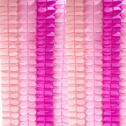 10PCS Four Leaf Clover Paper Flowers Garland Decorations Four Leaf Clover Paper Banner Tissue Paper Streamers Reusable Hanging Garland for Birthday Baby Shower Party Backdrop Home Decor(Pink kit)