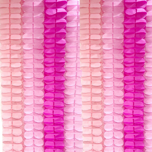 10PCS Four Leaf Clover Paper Flowers Garland Decorations Four Leaf Clover Paper Banner Tissue Paper Streamers Reusable Hanging Garland for Birthday Baby Shower Party Backdrop Home Decor(Pink kit)