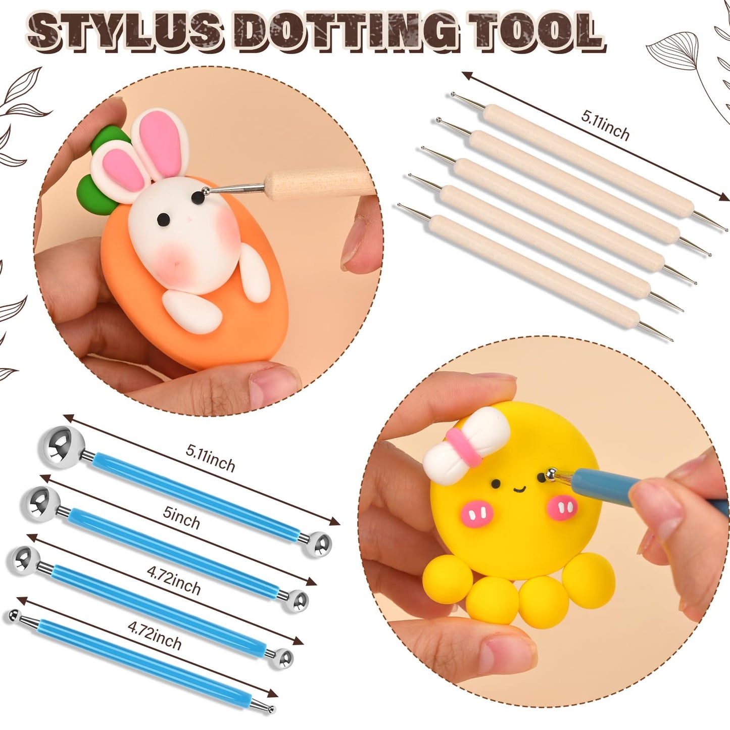 Clay Tools Kit,28 PCS Pottery Tools, Polymer Clay Sculpting Tools Kit,Air Dry Clay Tools Set for Kids, Adults,Pottery Craft,Drawing,Dotting,Carving,Molding,Baking,Modeling,Shaping