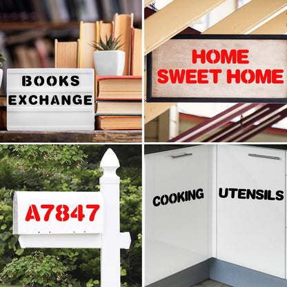 6 Inch Letter and Number Stencils, 36 Pcs Reusable Plastic Alphabet Spray Paint Stencils for Painting on Wood, Wall, Fabric, Rock, Chalkboard, Door Porch, Signage, DIY Craft Decoration