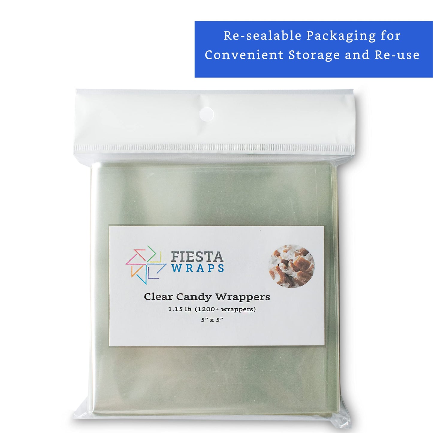 Clear Candy Wrappers for Caramels (300 Pcs 5 x 5 inches) - Natural Clear Cellophane Candy Wrapper - Caramel Wrappers - Wrapping Paper for Caramels, Chocolate, Nougat and Lollipops