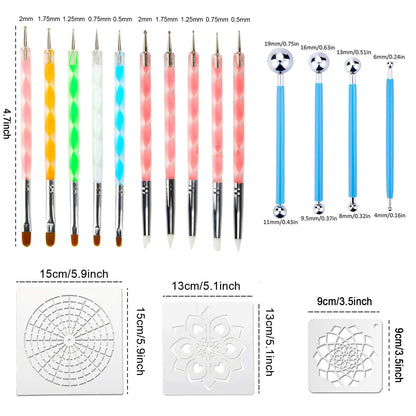 Mandala Dotting Tools, 58PCS Dot Painting Tools Set Rock Painting Supplies with a Blue Zipper Waterproof Storage Bag for Painting Rocks