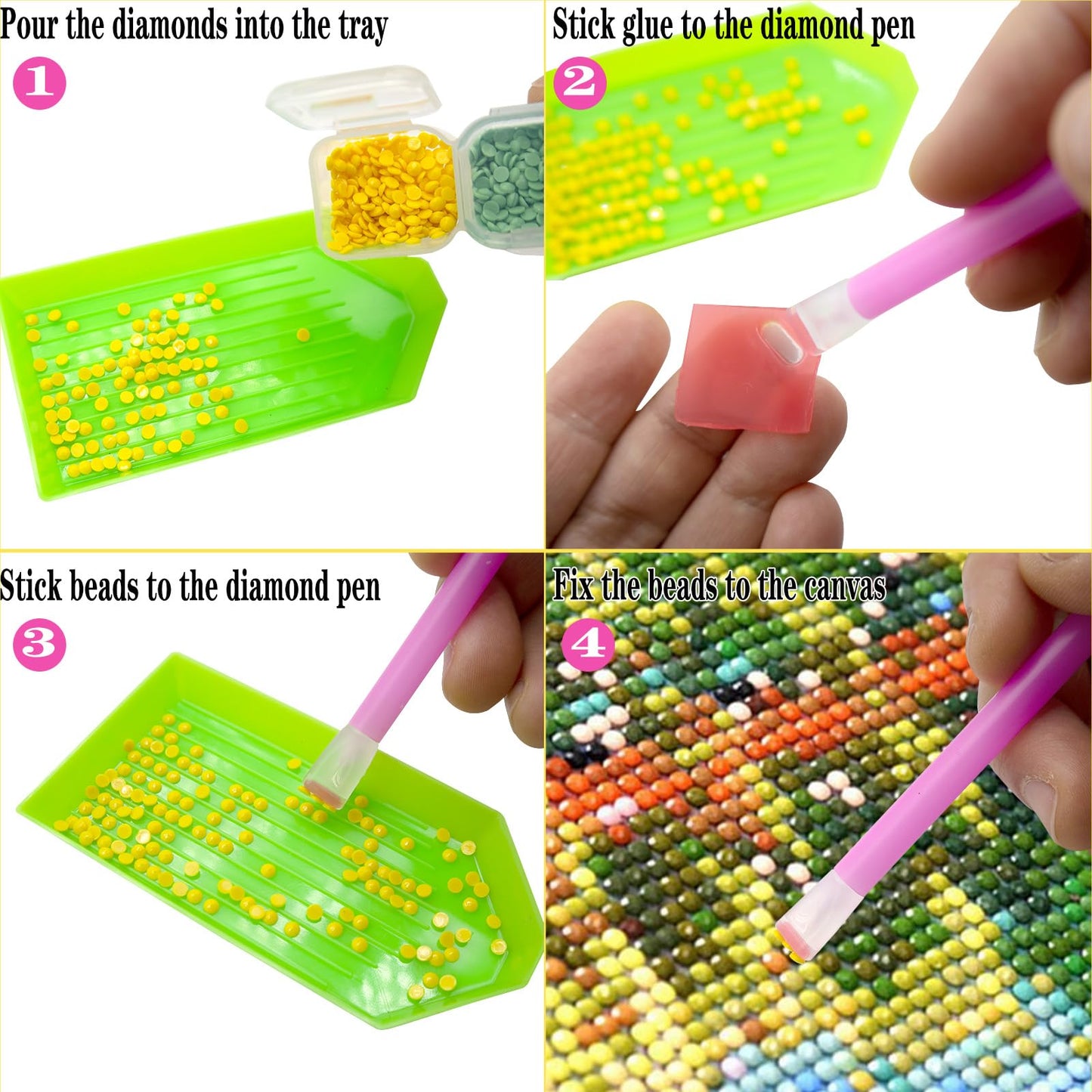 39PCS Diamond Art Painting Tools and Accessories Kits, with 12 Plastic Trays, 22pcs Glue Clay, 5 Pens, DIY Accessories