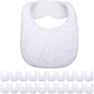 20 Pieces Sublimation Blanks White Bibs for Baby Decorating Washable Reusable Fabric Bibs (White)