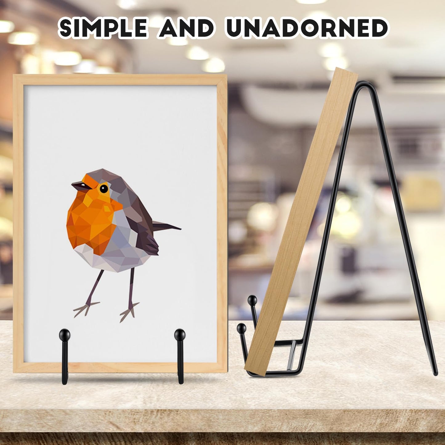 5 Pack 10 Inch Plate Holder Display Stands, Large Metal Black Frame Stand for Picture, Book, Photo Easel, Creation, Collectibles