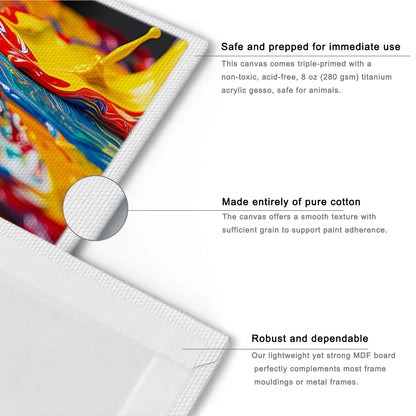 Canvases for Painting 8x10 Inch, Canvas Bulk Pack of 12, 8 oz Primed Canvas Panel, Blank Canvas for Painting, Canvas Boards for Painting Acrylic and Oil, Art Supplies for Adults and Teens.