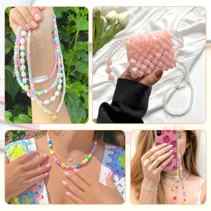 21 Pieces Beading Needles Set, 6 Sizes Seed Beads Needles Big Eye, Collapsible Beading Needles Set for Jewelry Making