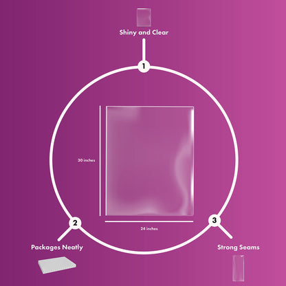 Crafts Shrink Wrap Basket Bags 10 Pack For Gift Baskets Clear cellophane PVC Shrink Bags 24"X 30"……