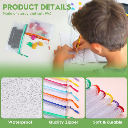 25pcs Mesh Zipper Pouch for Organization and Storage,Clear PVC Travel Organizer Bags,Toy Storage Bags,Multipurpose Storage Bags Suitable for Travel,School and Home