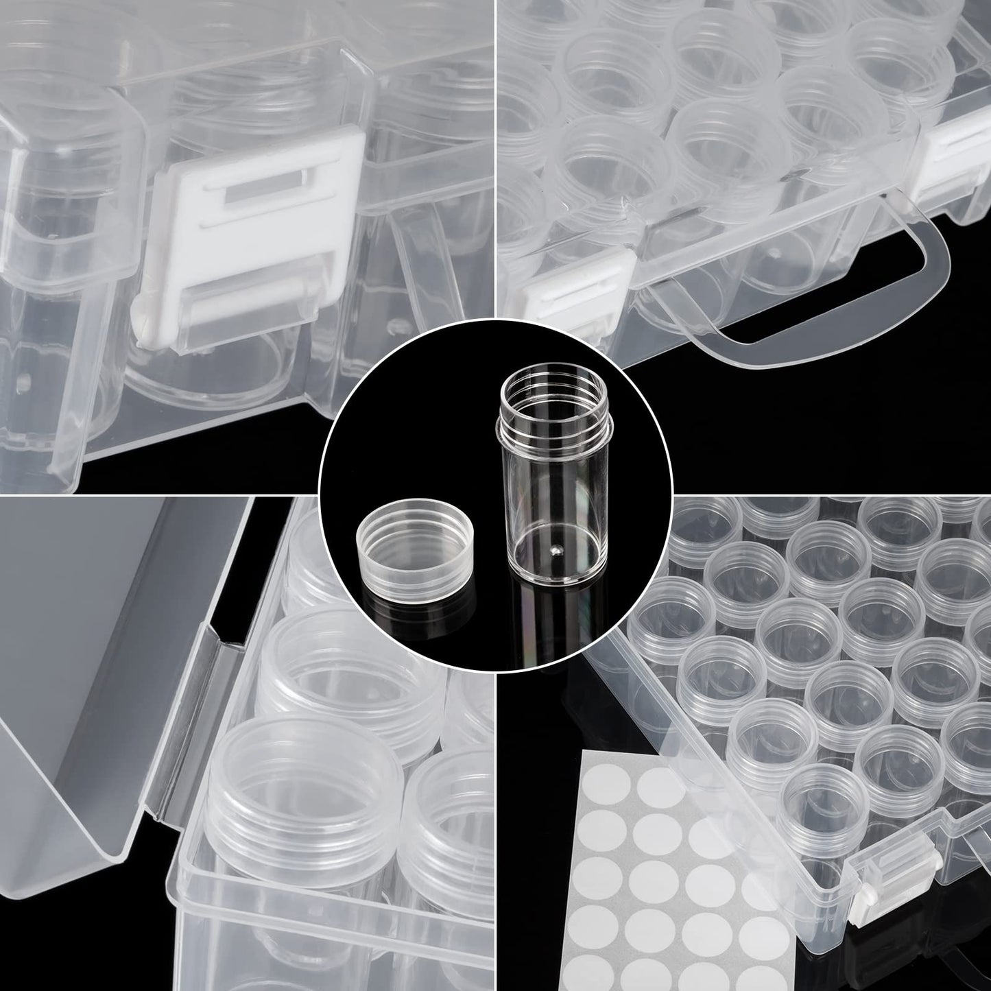 30 Slots Diamond Painting Storage Containers, Bead Organizer, Diamond Containers Diamond Painting Boxes Diamond Embroidery Box Storage Containers 30 Grids Storage Box for Beads Rhinestones (1 Pack)