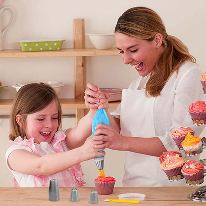 Russian Flower Piping Tips Set - 47 Pcs Cake & Cupcake Decorating Kit - 12 Icing Nozzles, 2 Leaf Tips, 30 Pastry Bags, 1 EVA Bag, 2 Couplers