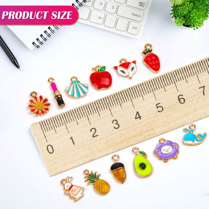 150PCS Bracelet Charms, Silver Bracelet Gold Plated Enamel Charms Pendants for Necklace Bracelet Jewelry Making and Crafting