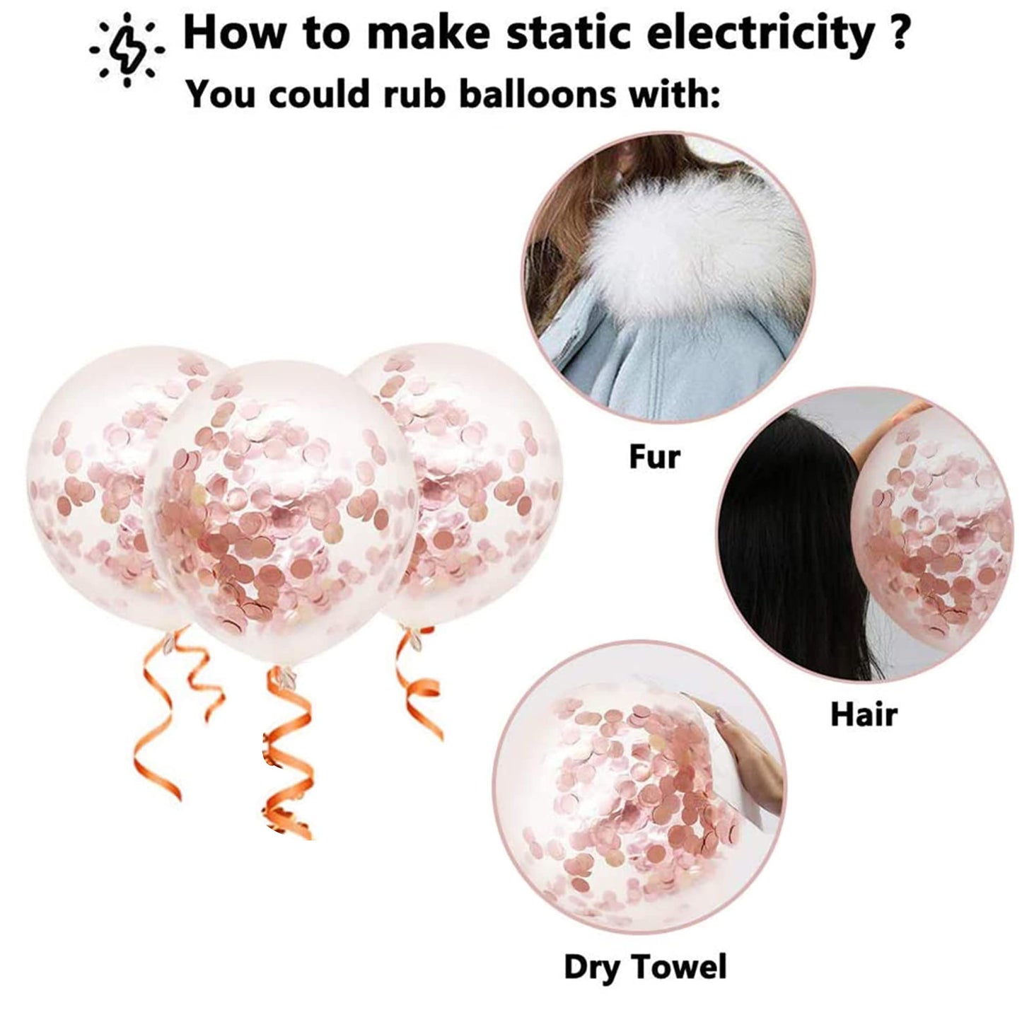 Rose Gold Balloons, 60PCS 12inch Rose Gold White Champagne Latex Balloon Confetti Balloons with Ribbon for Wedding, Baby Shower, Birthday, Engagement, Bridal Shower, Princess Party