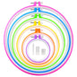 6 Pieces Embroidery Hoops and 15 Needles, Plastic Circle Cross Stitch Hoop Ring Embroidery Circle Set, 3.4 inch to 10.4 inch (Multicolor)
