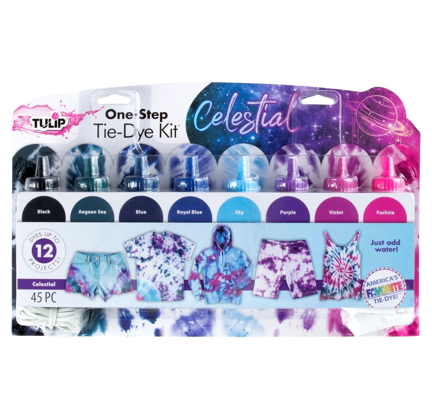 One-Step Tie-Dye Kit One-Step 8 Color Kit Tie Dye, Celestial