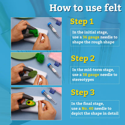 63PCS Needle Felting Kit, Needle Felting Tools,Wool Needle Felting Supplies with Needles Felting Needles, Wooden Handle, Needle Felting Tools, Perfect for DIY Felting Wool Projects