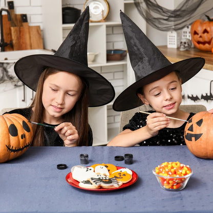 Witch hats 8 Pack Halloween Witches Hat with 108 Feet Hanging Rope & 32Pcs 3D Bats, Hanging Witch Hats Halloween Decor Witches Costume Accessory for Party Favor